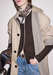 Brown Barely There Contrast Slim Cardigan meandem