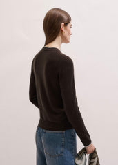 Brown Barely There Contrast Slim Cardigan meandem