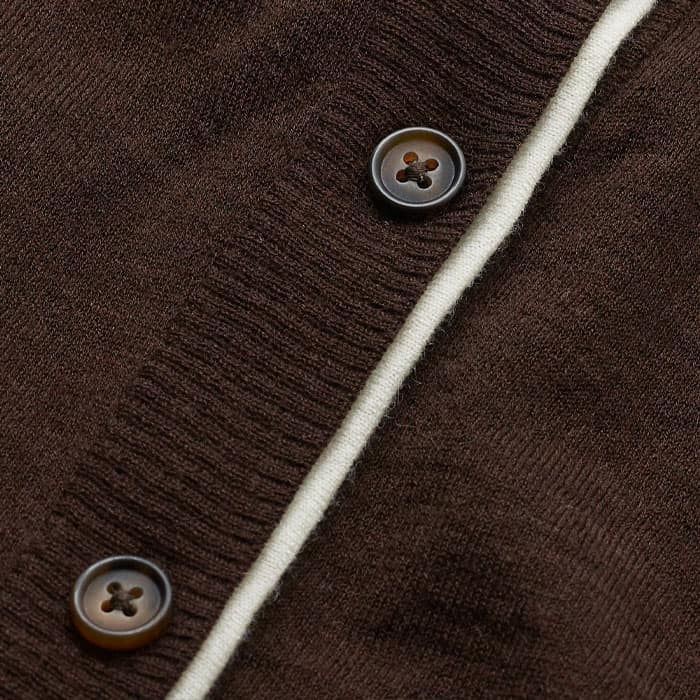 Brown Barely There Contrast Slim Cardigan meandem
