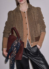 Camel Brown Barely There Contrast Slim Cardigan meandem