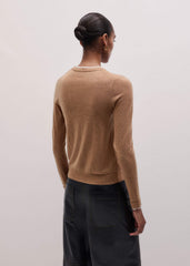 Camel Brown Barely There Contrast Slim Cardigan meandem