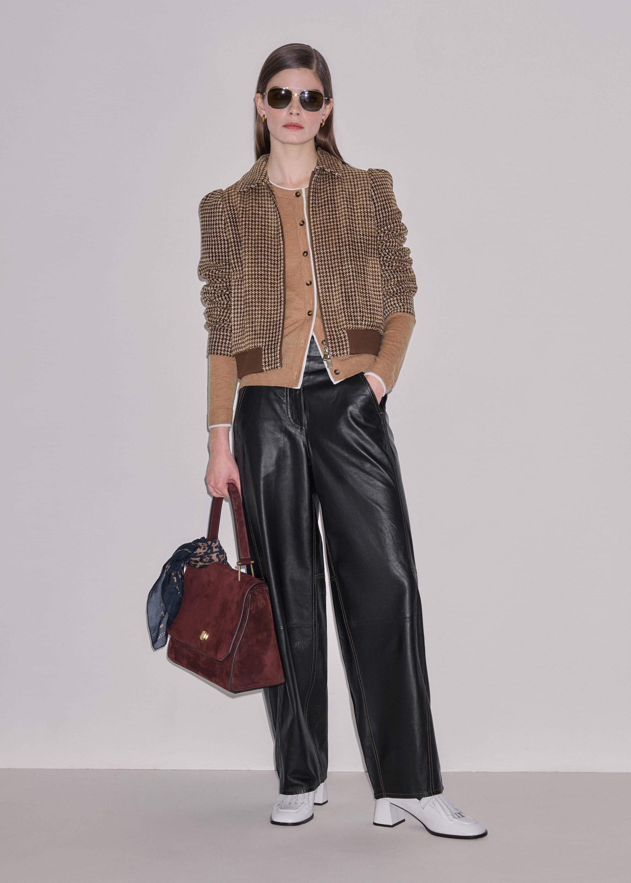 Camel Brown Barely There Contrast Slim Cardigan meandem