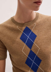 Brown Fine Argyle Slim Tee meandem