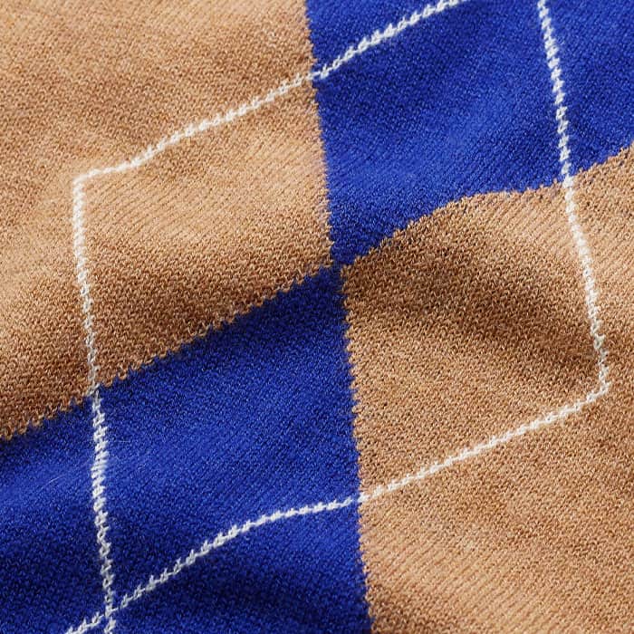 Brown Fine Argyle Slim Tee meandem