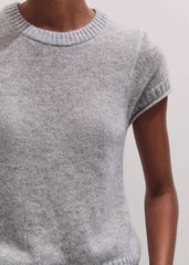 Gray Merino Cashmere Silk Straight Baby Tee meandem