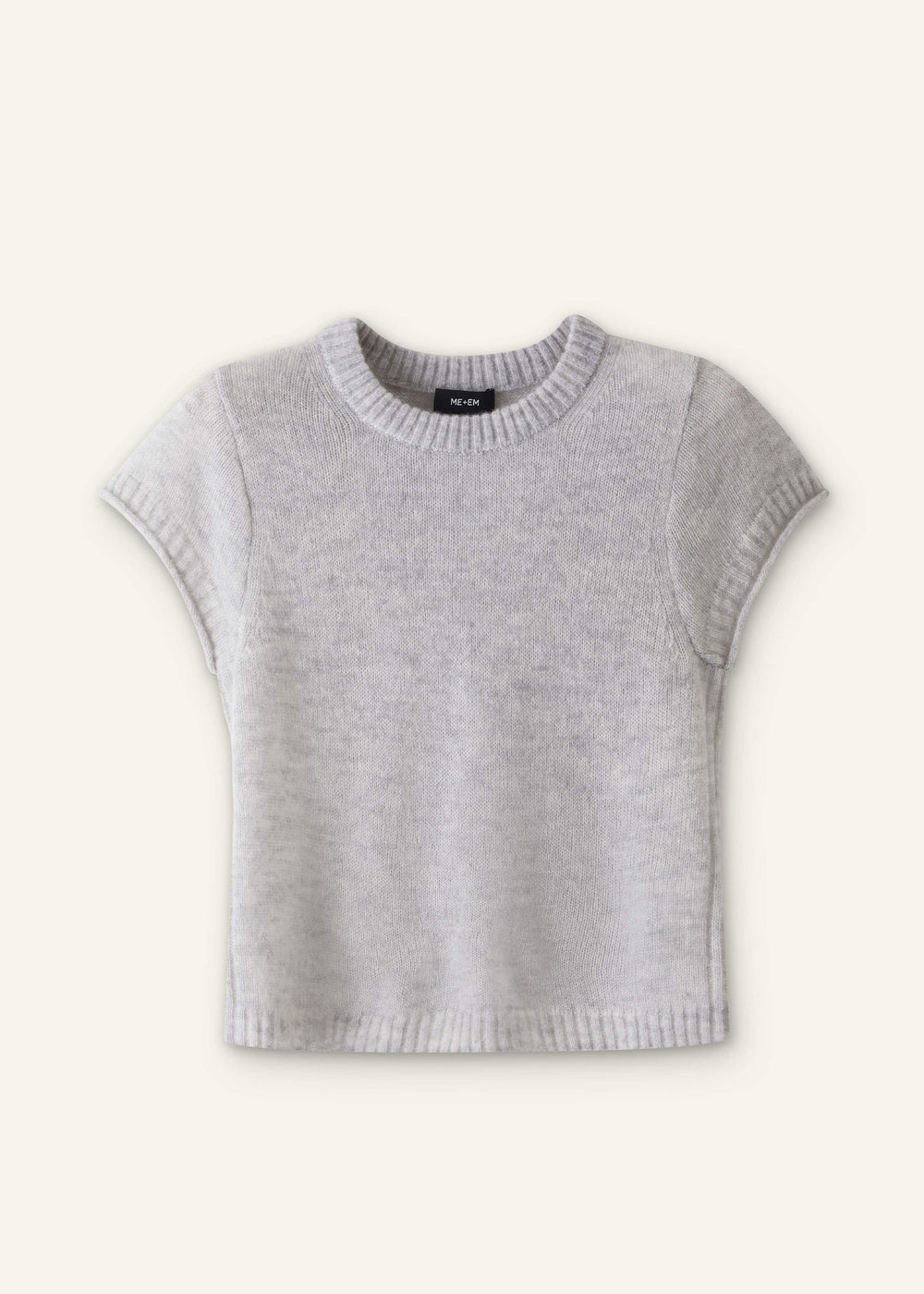 Gray Merino Cashmere Silk Straight Baby Tee meandem