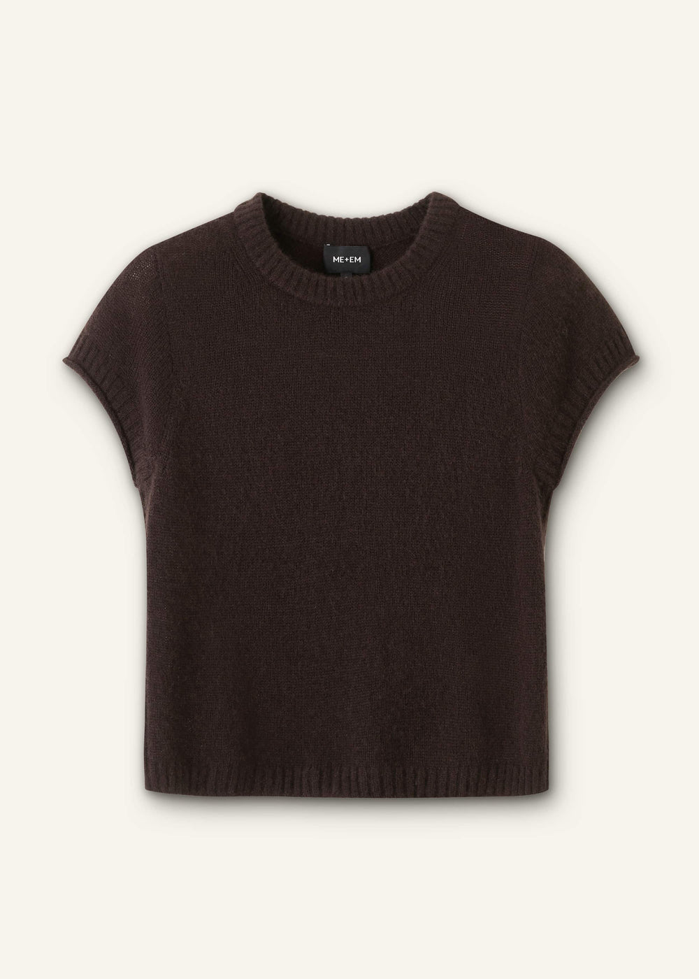 Brown Merino Cashmere Silk Straight Baby Tee meandem