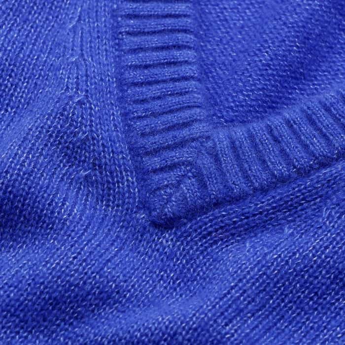 Blue Merino Cashmere Silk V-Neck Baby Tee meandem