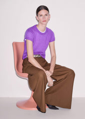 Purple Merino Cashmere Silk Straight Baby Tee meandem