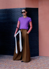 Purple Merino Cashmere Silk Straight Baby Tee meandem
