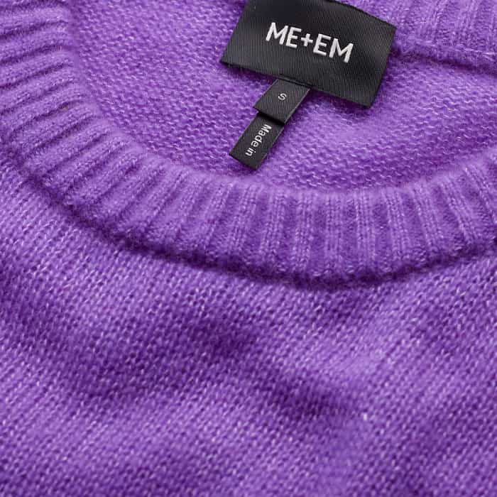 Purple Merino Cashmere Silk Straight Baby Tee meandem