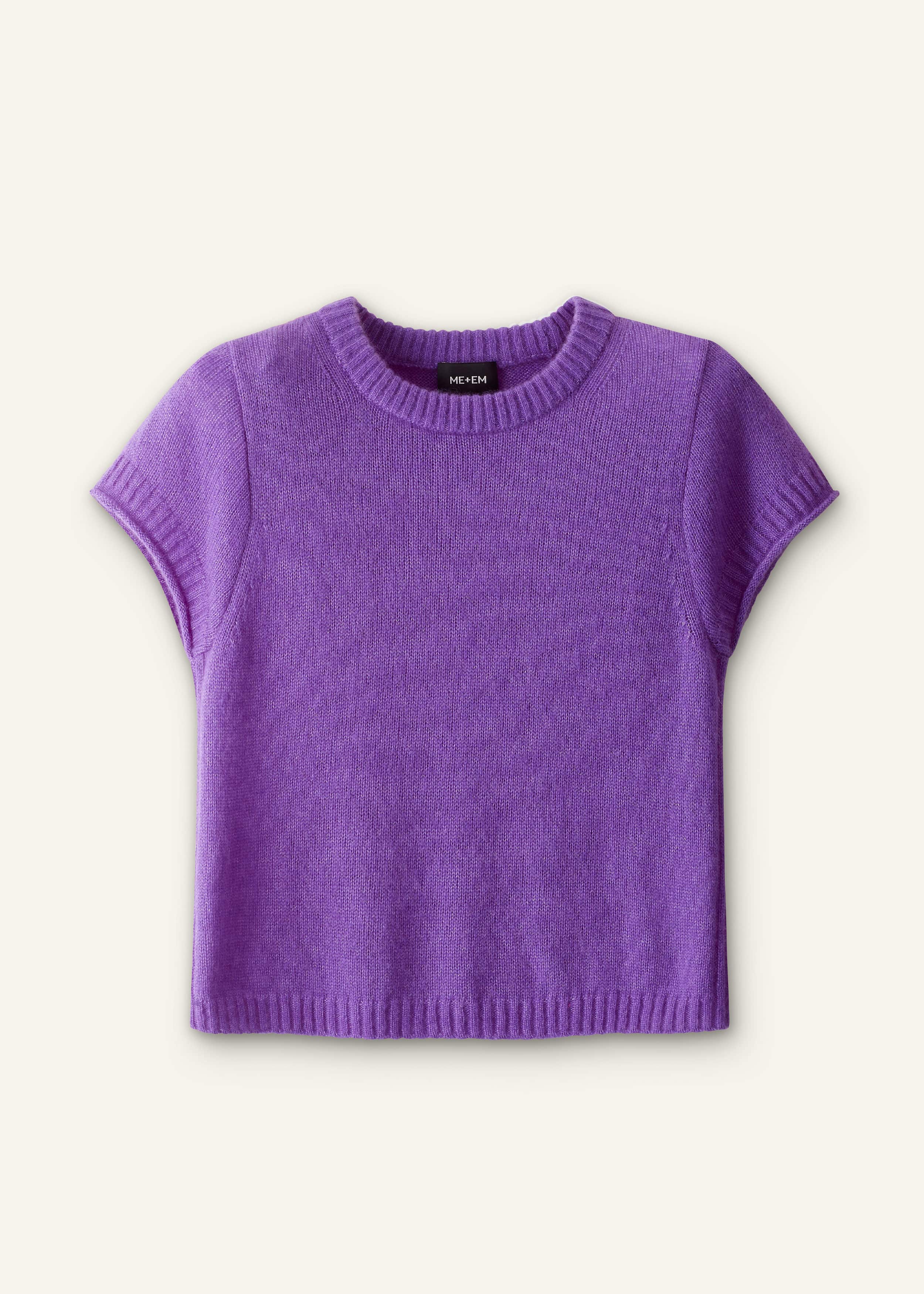 Purple Merino Cashmere Silk Straight Baby Tee meandem
