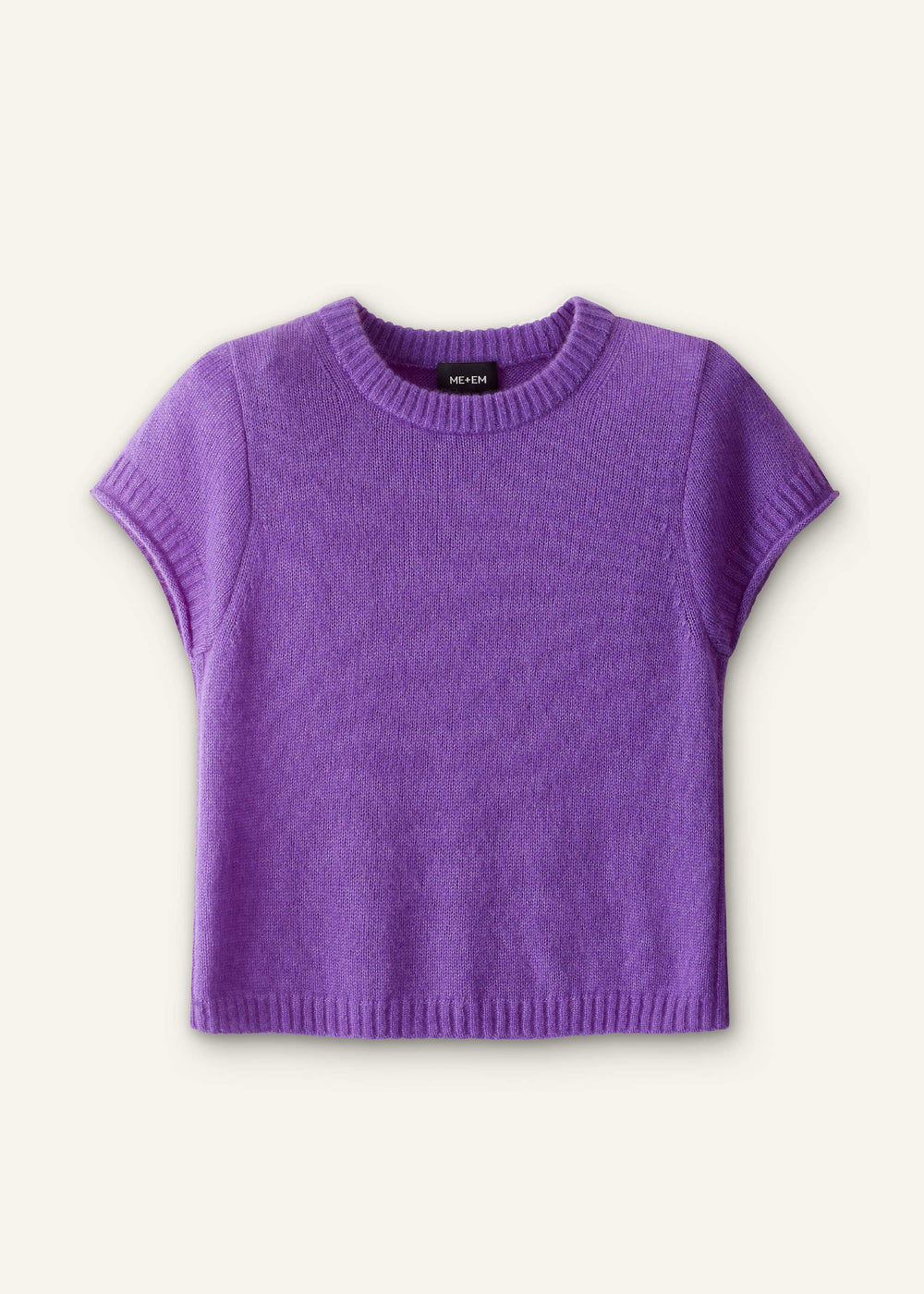 Purple Merino Cashmere Silk Straight Baby Tee meandem