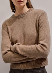 Camel Brown Cashmere Relaxed Crop Sweater meandem