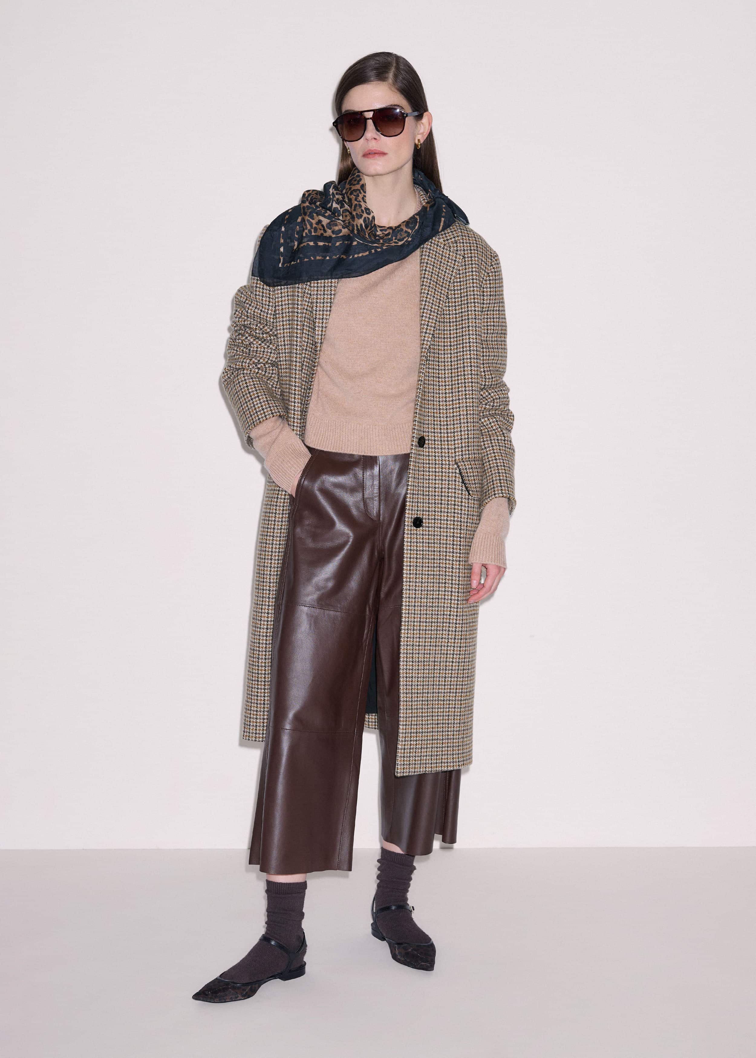 Camel Brown Cashmere Relaxed Crop Sweater meandem