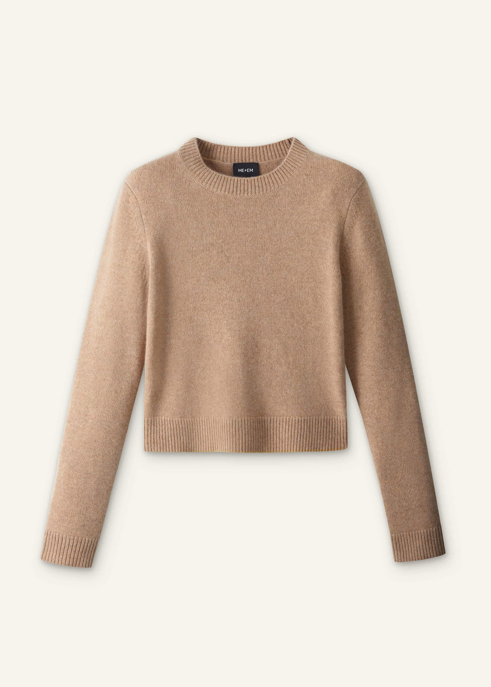 Camel Brown Cashmere Relaxed Crop Sweater meandem
