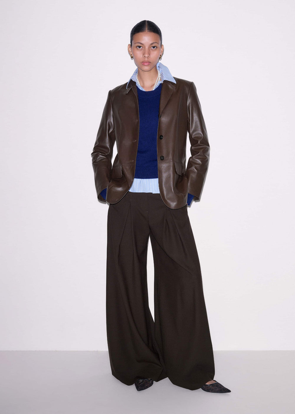 Blue Cashmere Relaxed Crop Sweater meandem