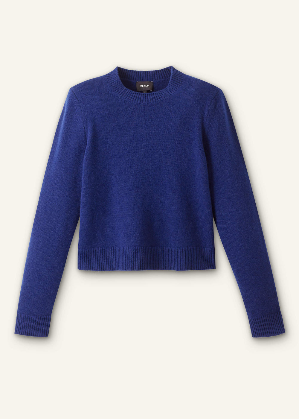 Blue Cashmere Relaxed Crop Sweater meandem