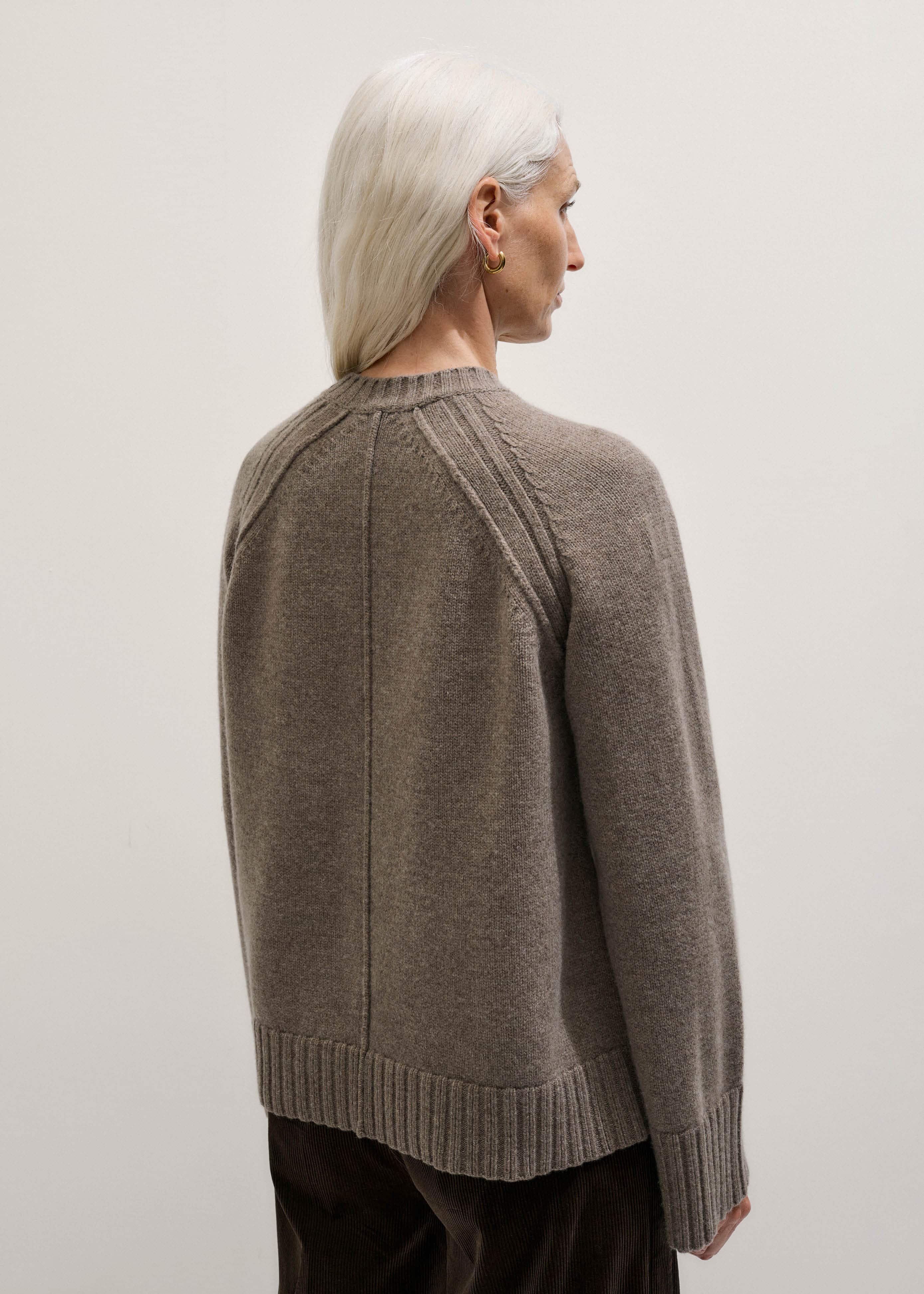 Brown Exposed Seam Raglan Sweater + Snood meandem