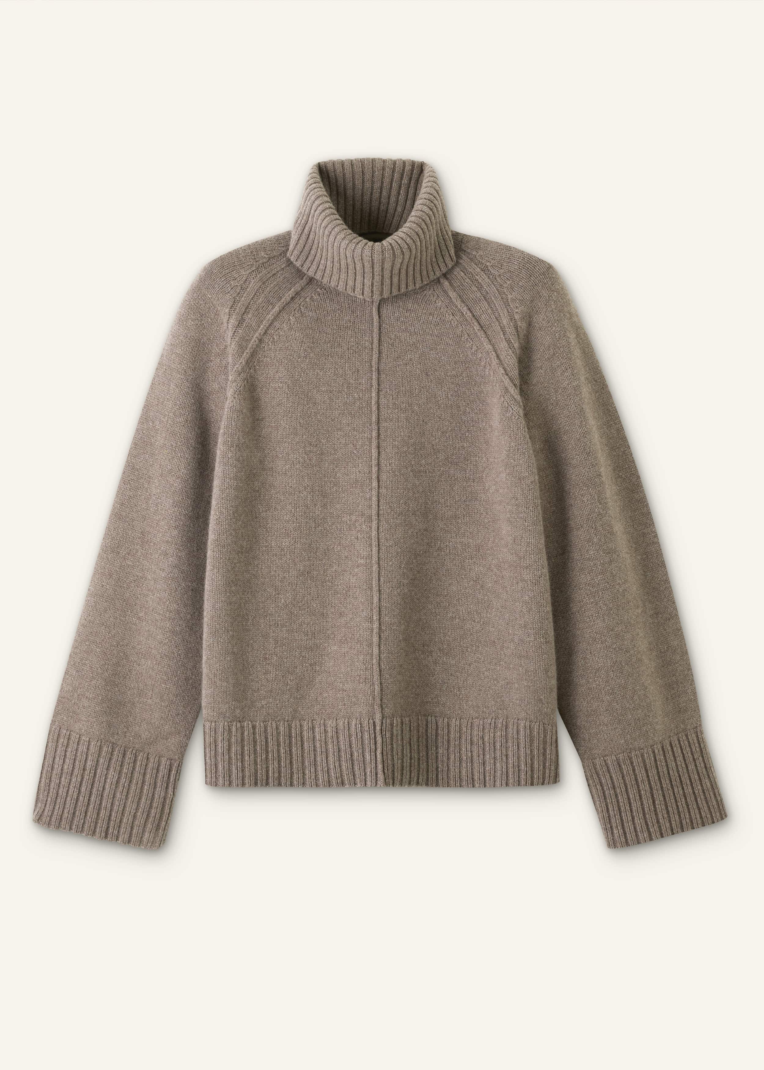 Brown Exposed Seam Raglan Sweater + Snood meandem
