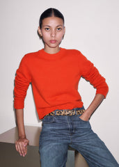 Orange Cashmere Relaxed Crop Sweater meandem