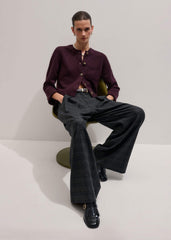 Red Button-Through Straight Cardigan meandem