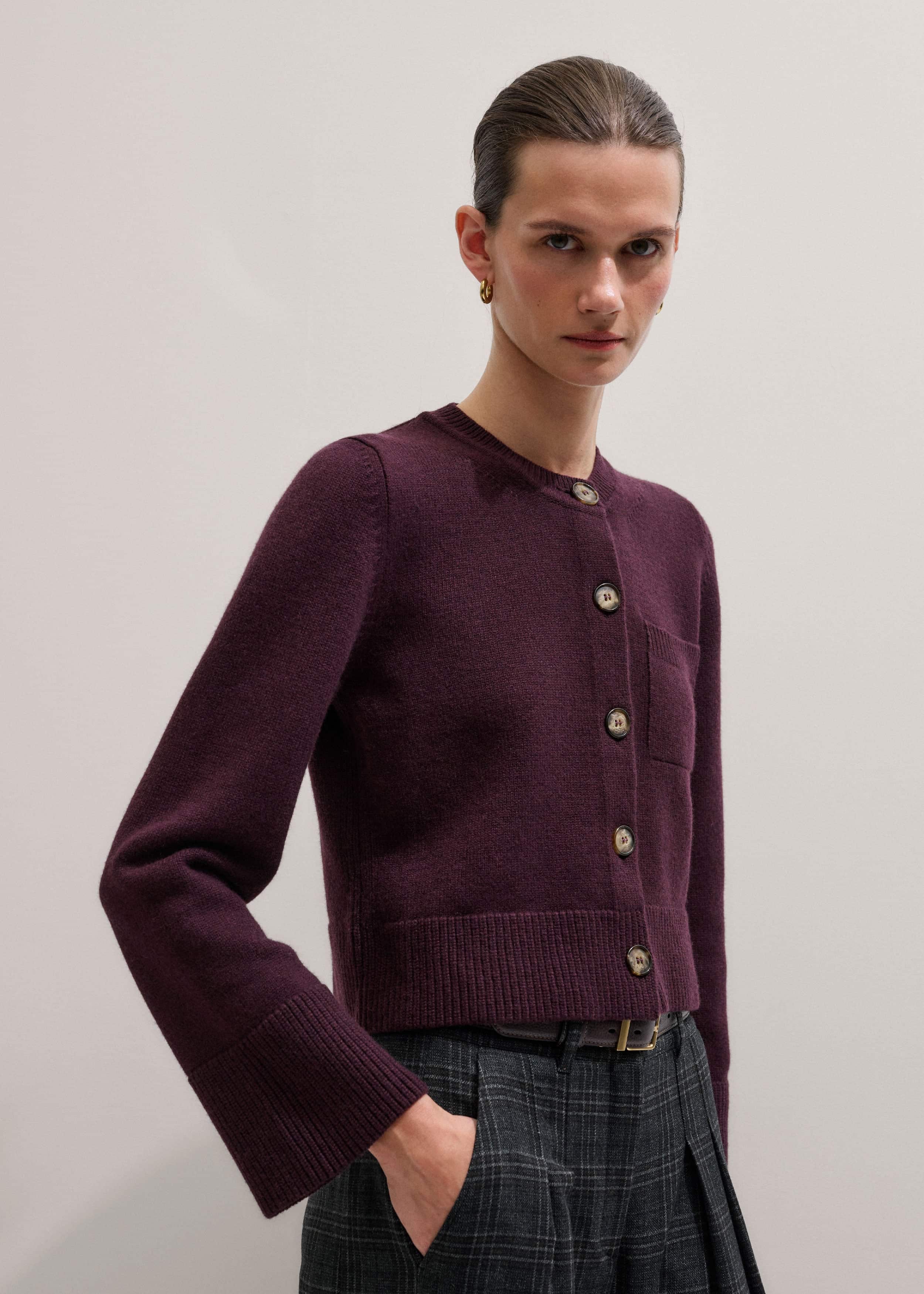 Red Button-Through Straight Cardigan meandem