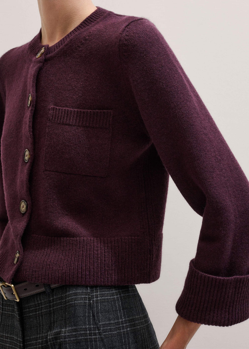 Red Button-Through Straight Cardigan meandem