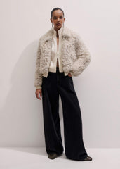 Cream Two-Way Zip Jacket meandem