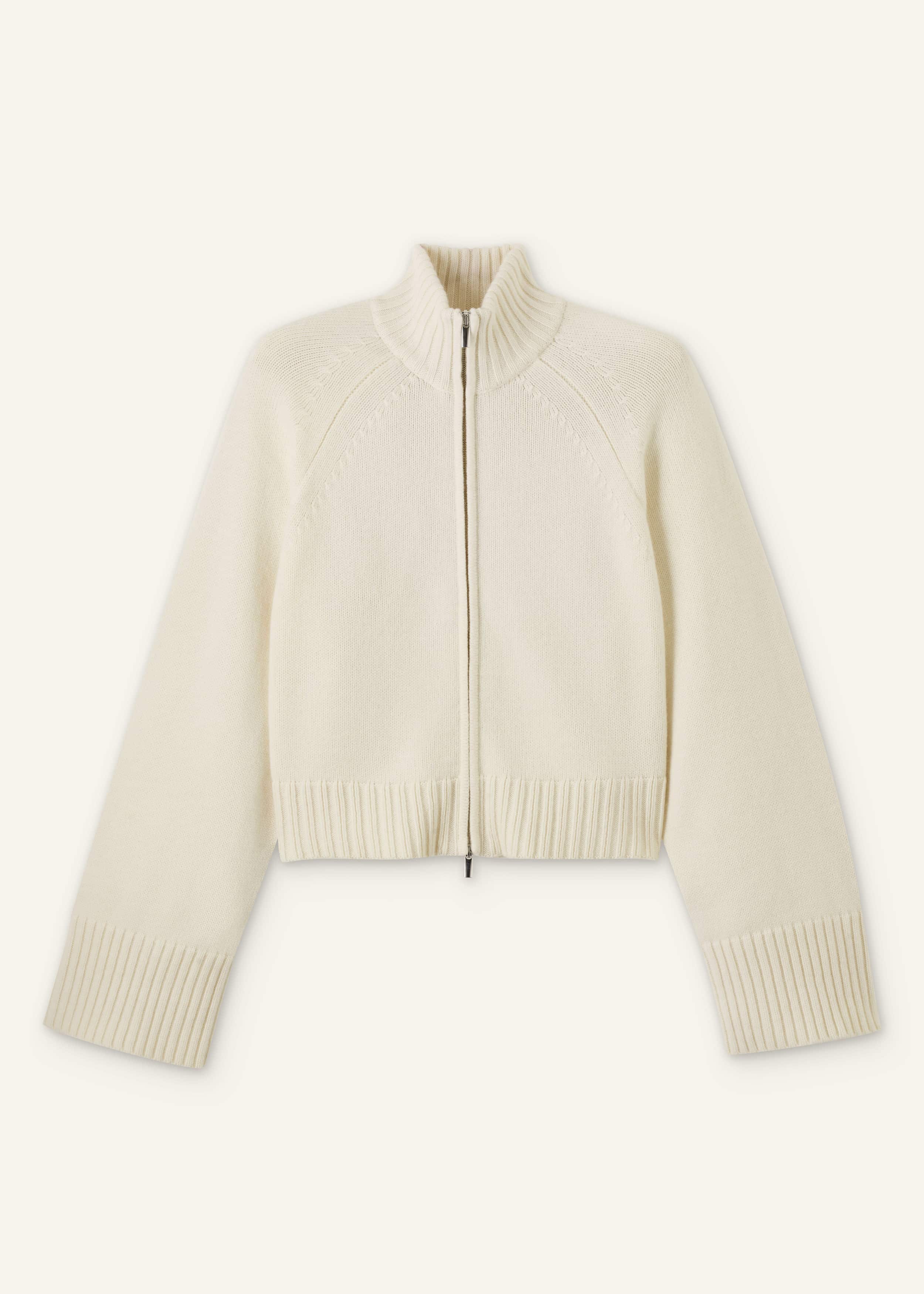 Cream Two-Way Zip Jacket meandem