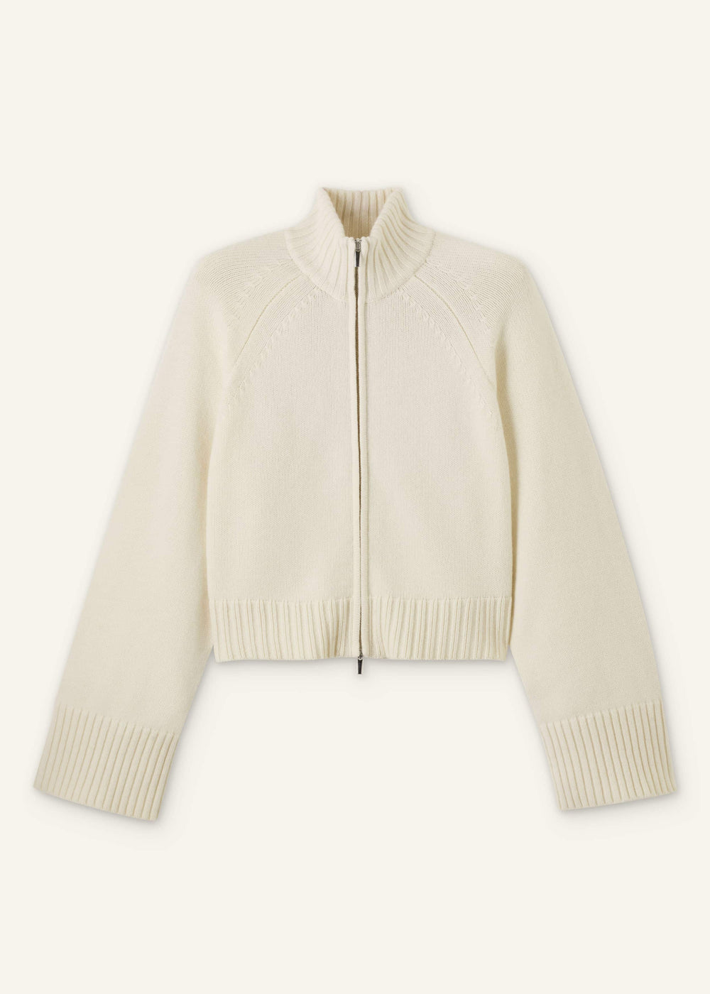 Cream Two-Way Zip Jacket meandem