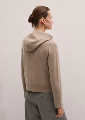 Light Brown Cashmere Two-Way Zip Straight Hoodie meandem