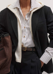 Cream Icon Cashmere Sleeveless Blazer Hoody meandem