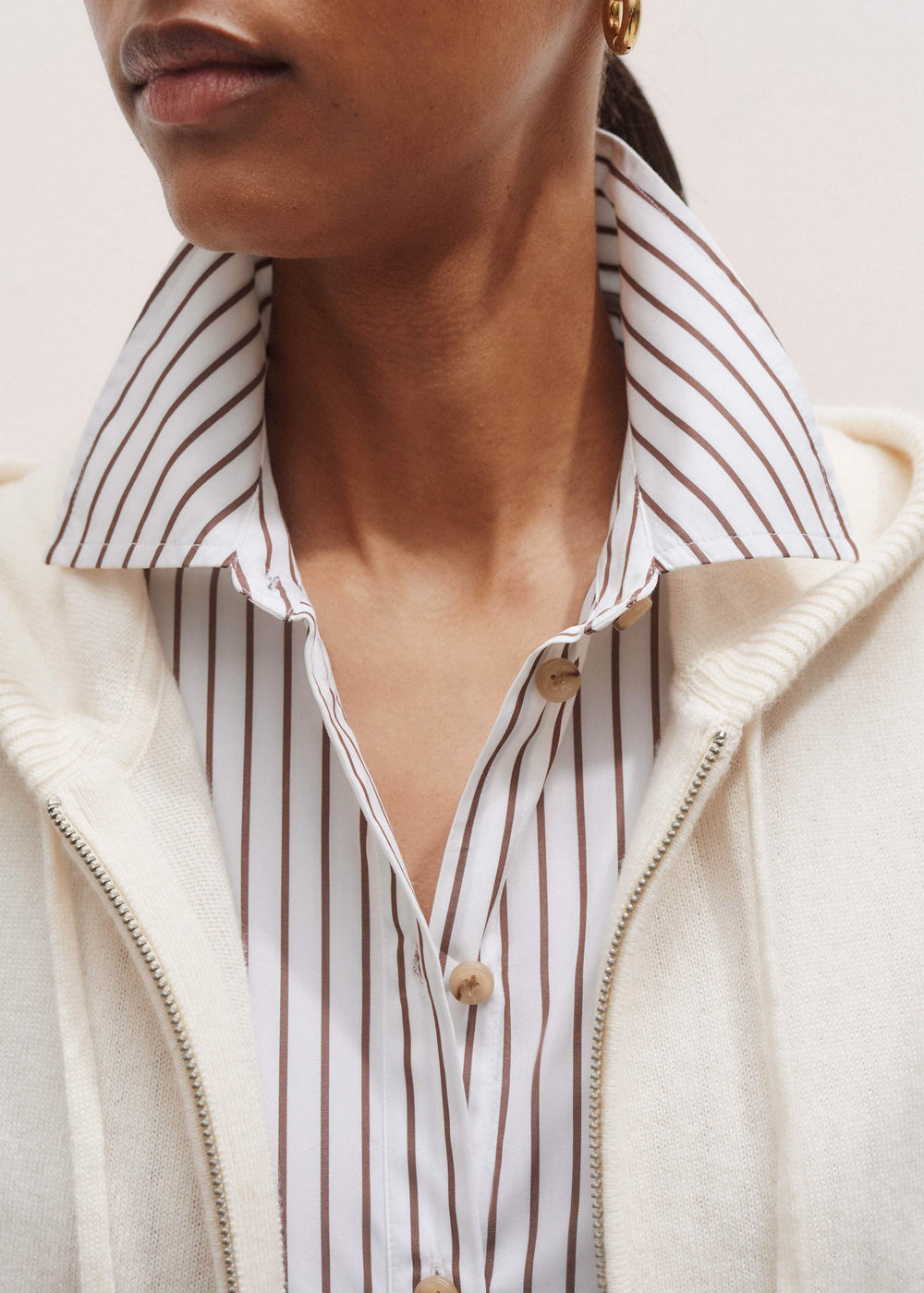 Cream Icon Cashmere Sleeveless Blazer Hoody meandem