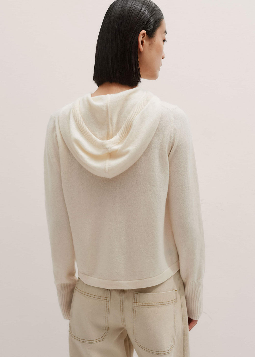 Cream Cashmere Relaxed Fit Box Zip Hoody meandem