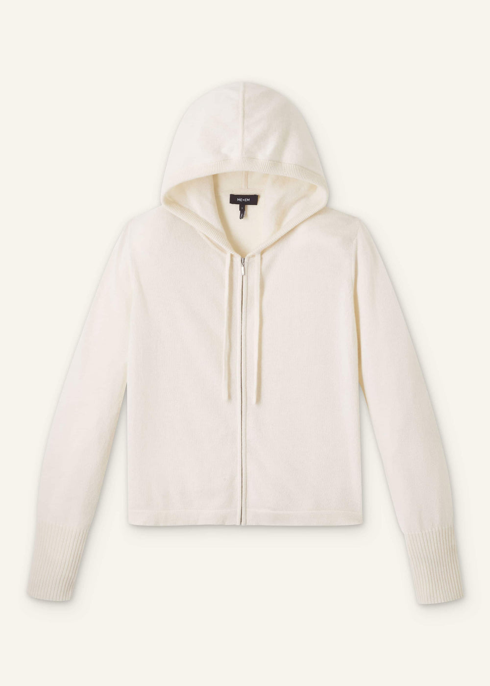 Cream Cashmere Relaxed Fit Box Zip Hoody meandem