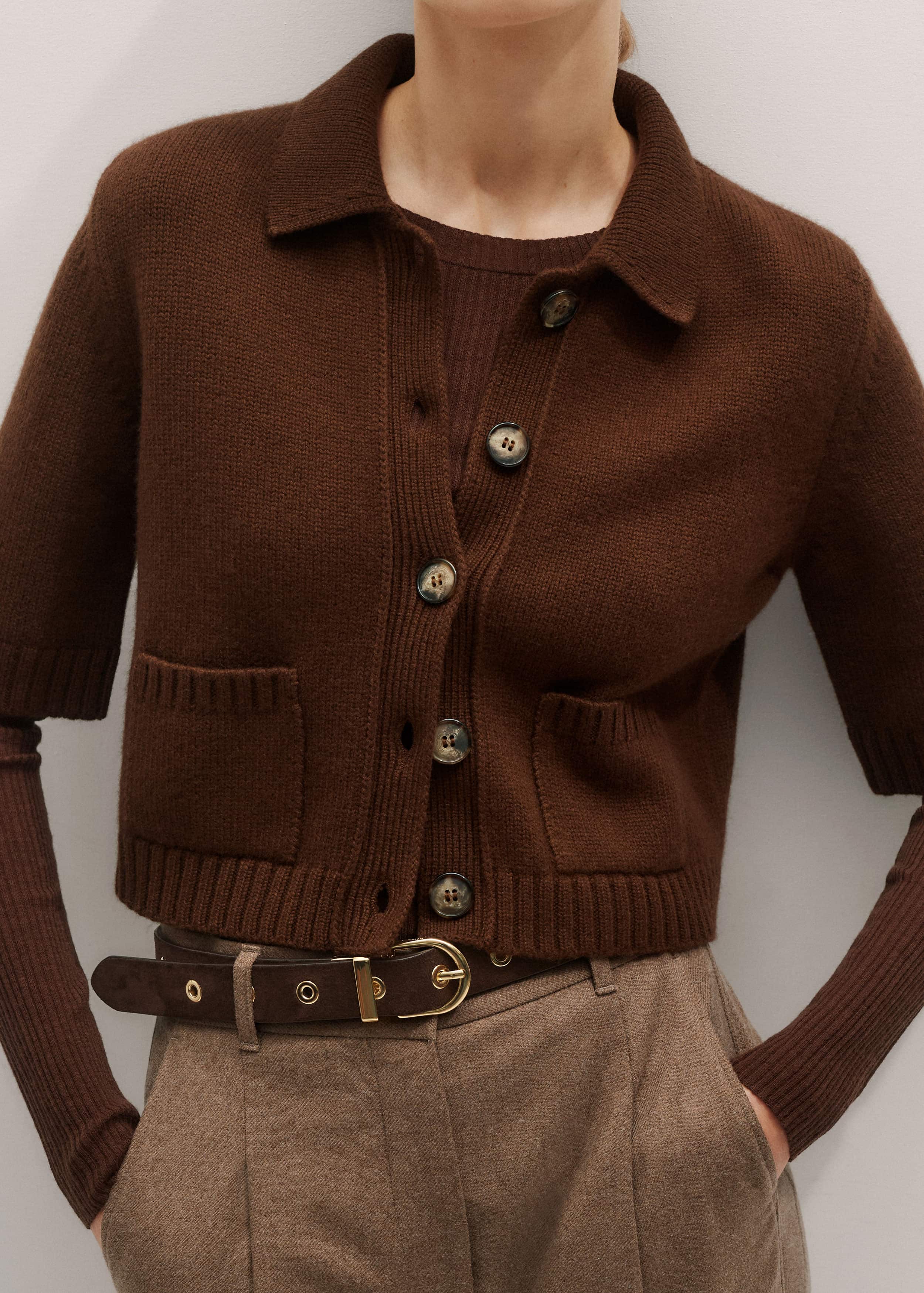 Brown Barely There Sweater meandem
