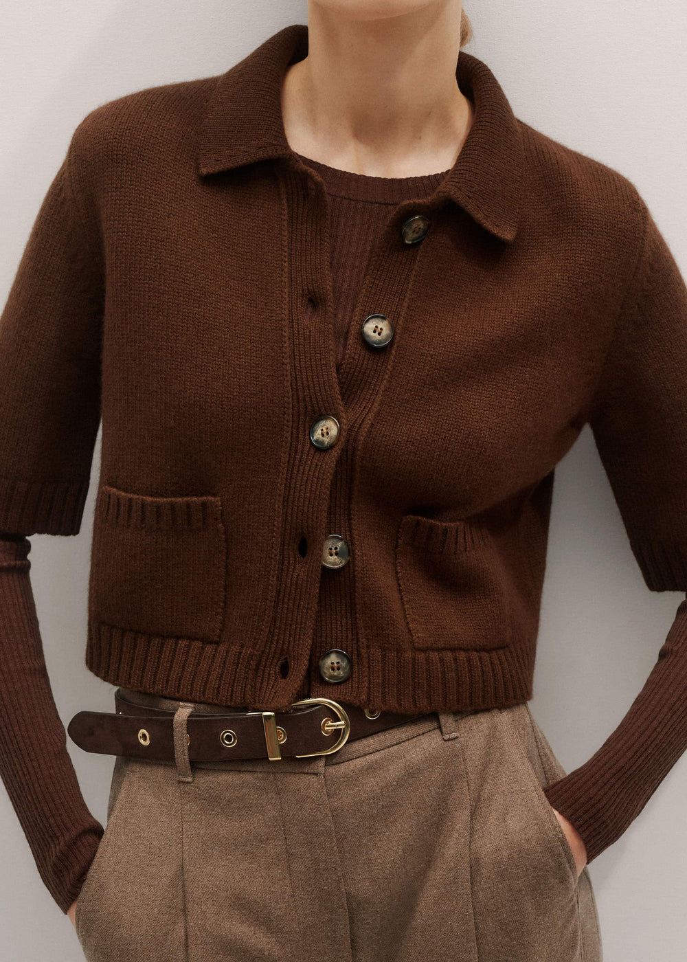 Brown Barely There Sweater meandem