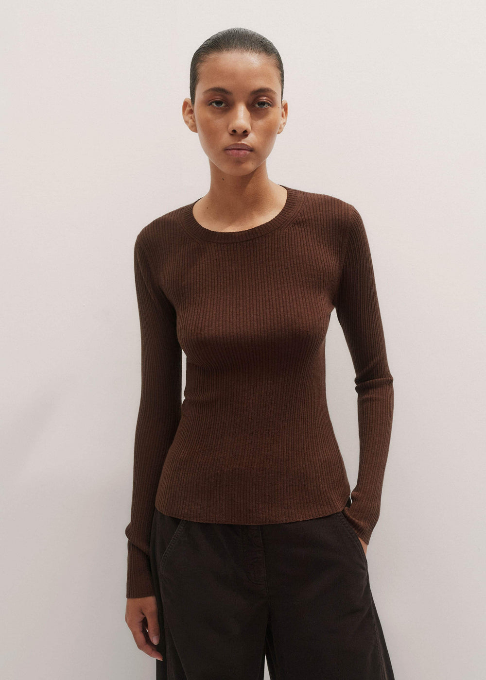 Brown Barely There Sweater meandem