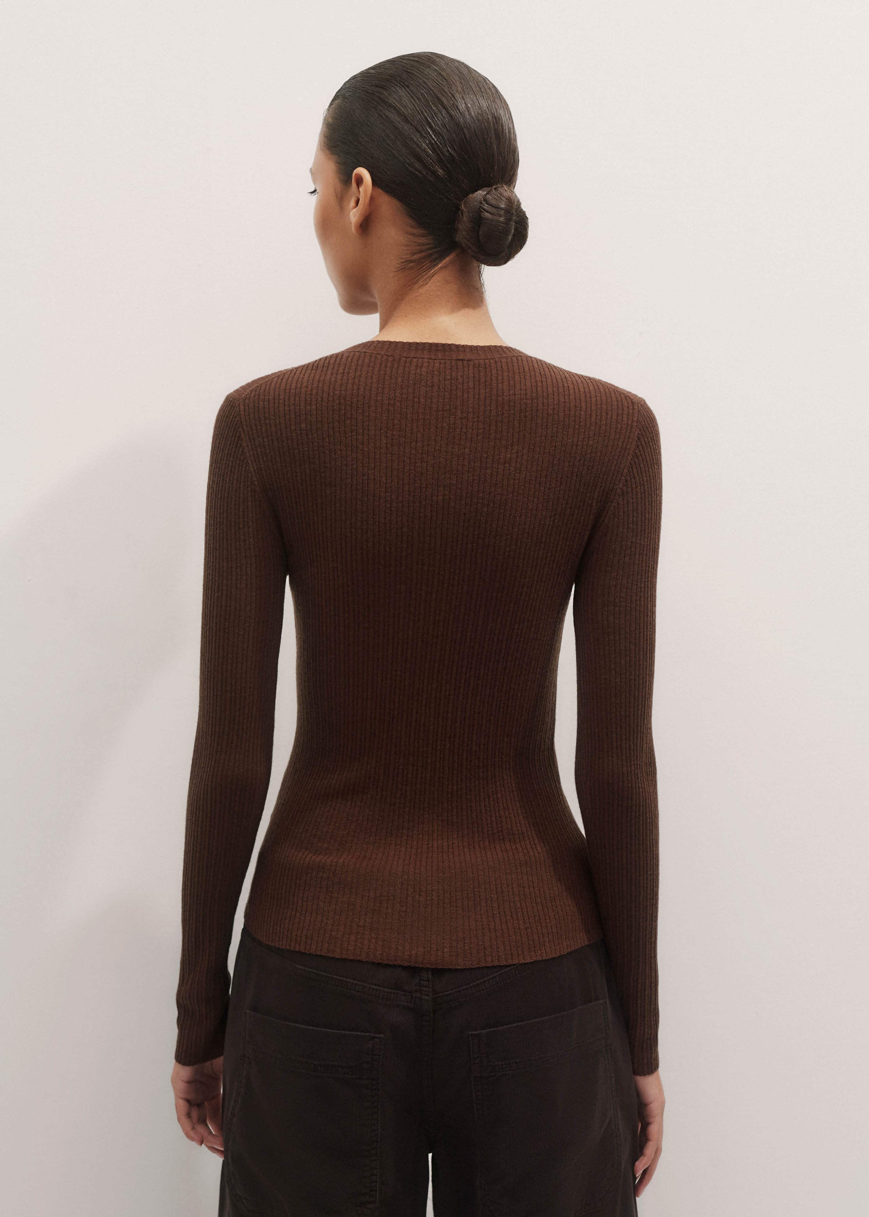 Brown Barely There Sweater meandem