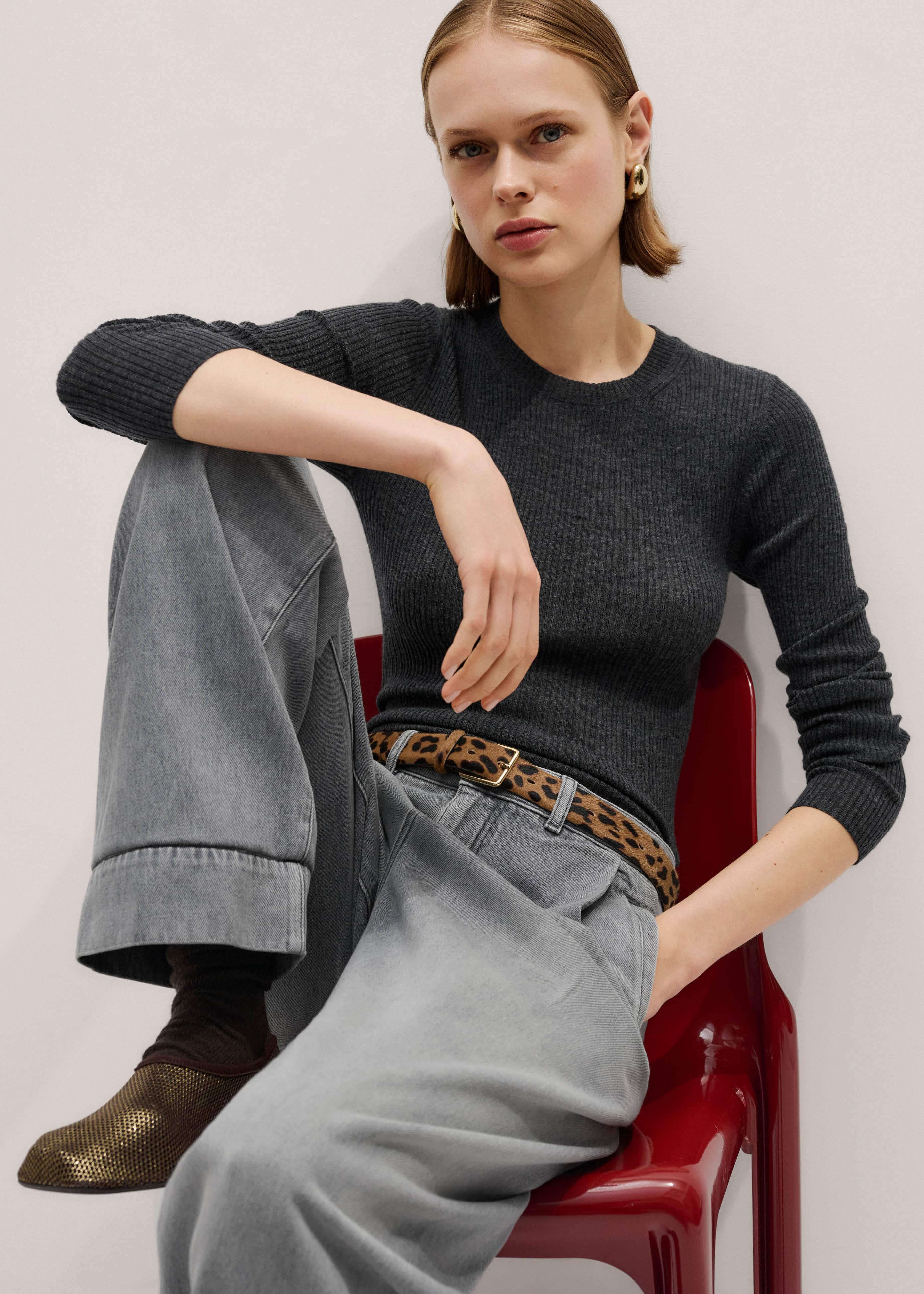 Gray Barely There Sweater meandem