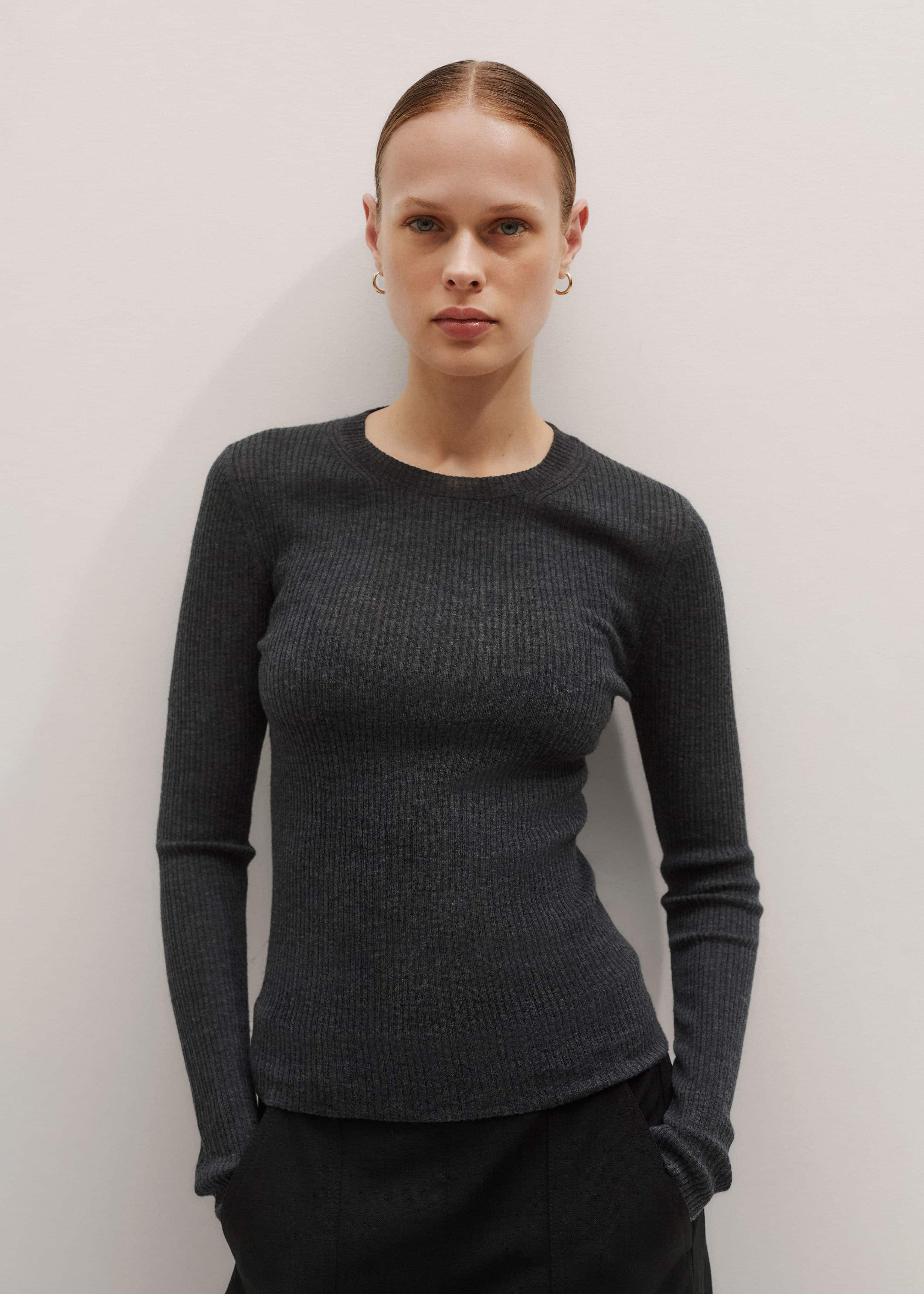 Gray Barely There Sweater meandem