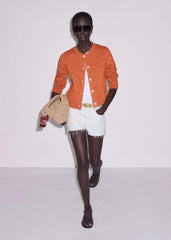 Orange Relaxed Crew Cardigan meandem