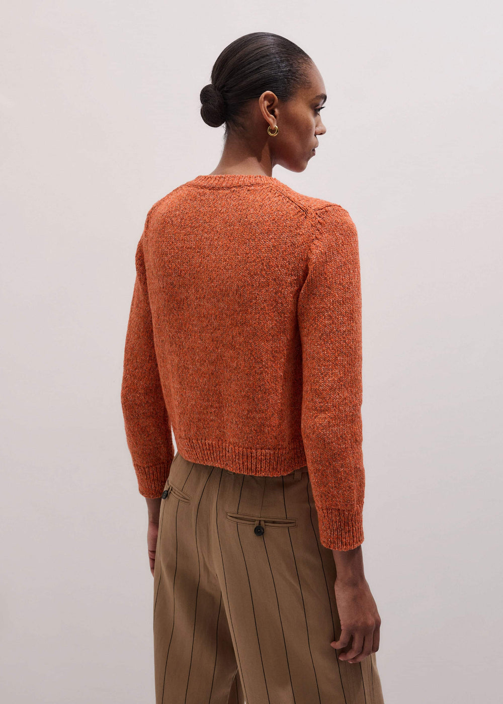 Orange Relaxed Crew Cardigan meandem