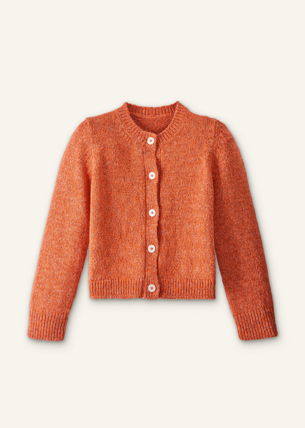 Orange Relaxed Crew Cardigan meandem