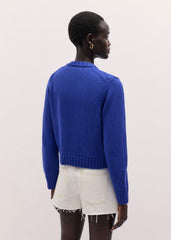 Deep Blue Straight Crop Cardigan meandem