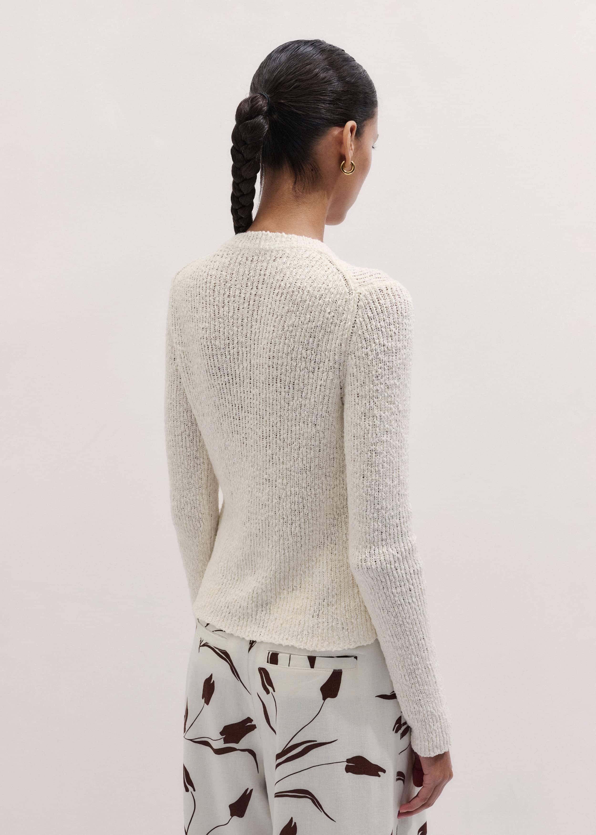 Cream Double Zip Cardigan meandem