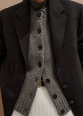 Brown Cashmere Relaxed Saddle Shoulder Cardigan meandem