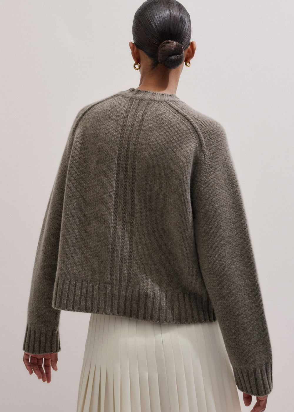 Brown Cashmere Relaxed Saddle Shoulder Cardigan meandem