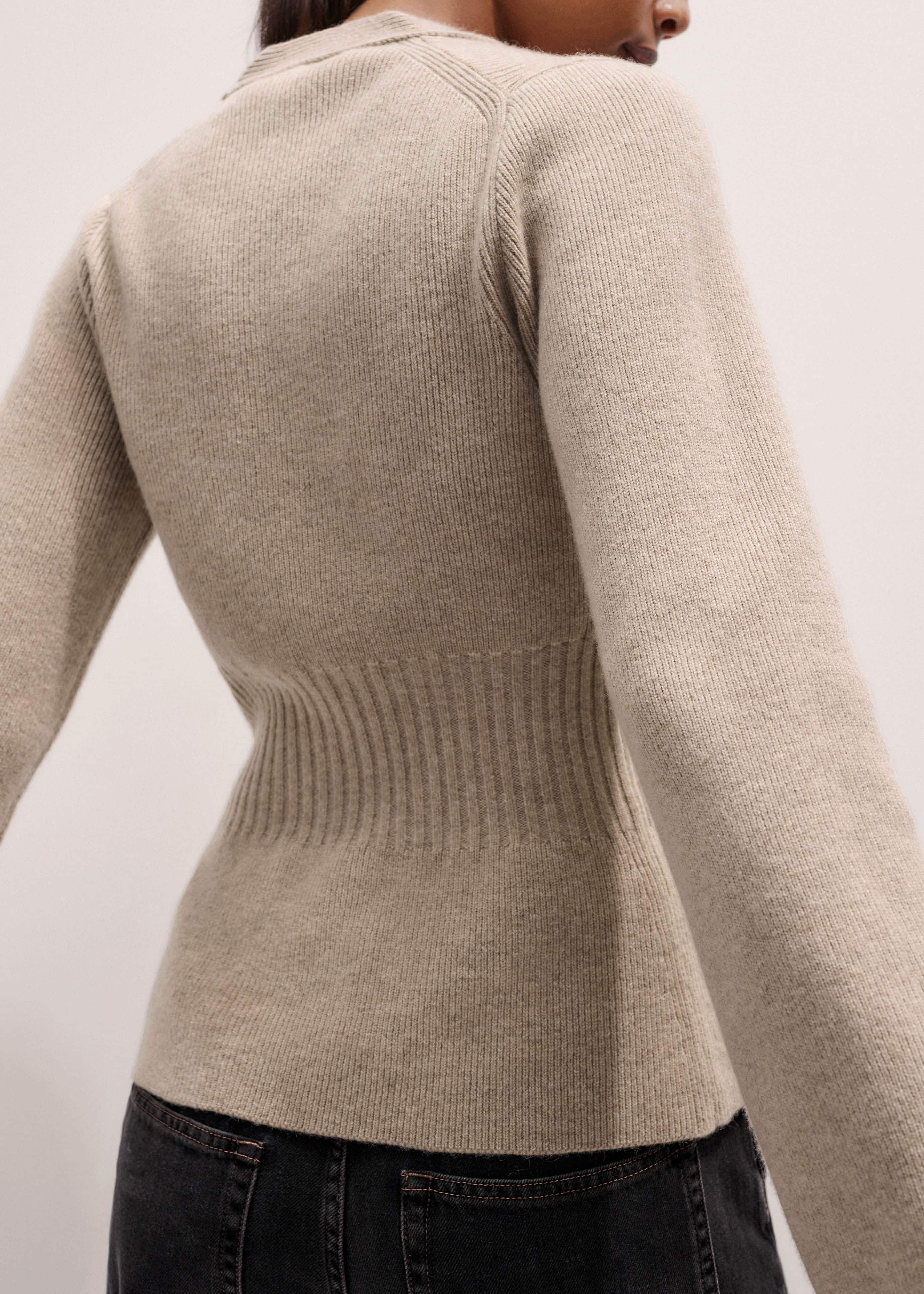 Brown Merino Cashmere Contour Cardigan meandem